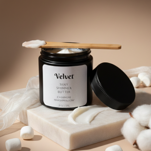Cashmere Marshmallow Sweet Fruity Shimmer Body Butter with Velvety Finish